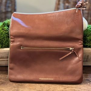 Vineyard Vines Suede Leather Foldover Clutch